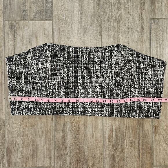 En Saison Top Women Size 3X Nelly Bandeau Bustier Black Tweed Crop Mini Tube NEW - Picture 6 of 15